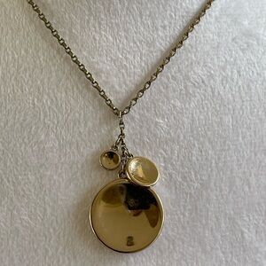 White House Black Market Gold Tone Necklace with Reflective Pendants